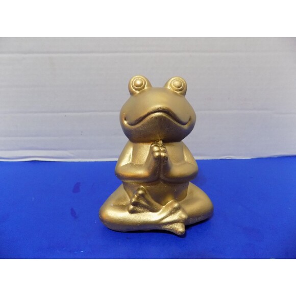 NEW Praying Green Frog Figurine Statue Frogs Plaster Yoga Meditating Yoga - Picture 2 of 6